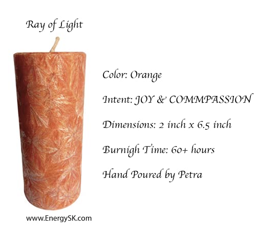 Mystical Eco Candles | Manifestation Candles | Intent-Joy & Compassion | Color:orange | Angel Charged Candles | Crystal Charged #TOP1