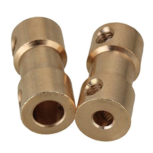 Golden Brass Rigid Shaft Adapter Connector Coupling Coupler Motor Transmission Connector with Screws Wrench Stevlogs
