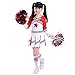 Produktbild G-Kids Mädchen Jungen Cheerleader Kostüm Cheerleading Cheerleader Uniform Kinder Karneval Fasching Party Halloween Kostüm mit 2 Pompoms Socken (Mädchen 130)