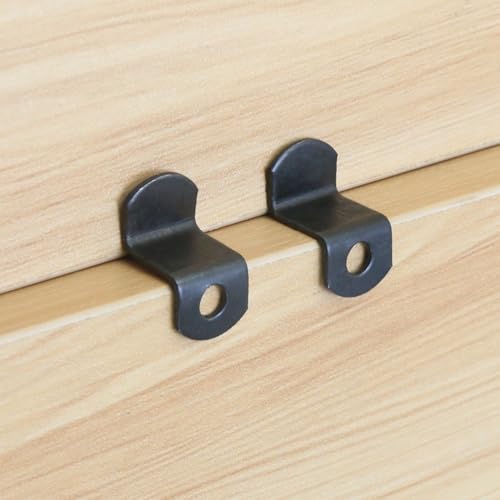 Image of 40pcs 1 /2 inch Depth Flat Offset Canvas Clips Black Metal Photo Frame Clips with Screws Z Shape Mirror Clamps Heavy Duty Offset Mirror Clips for Picture Framing