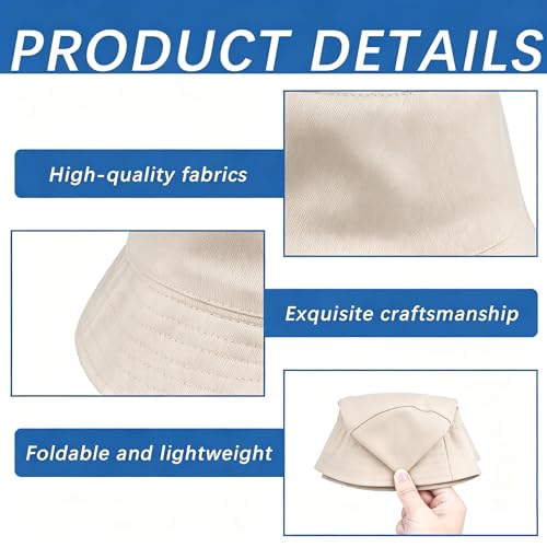 Image of Bucket Hats Bulk Solid Color DIY Blank Hat Bucket Hats for Men, Women and Adults