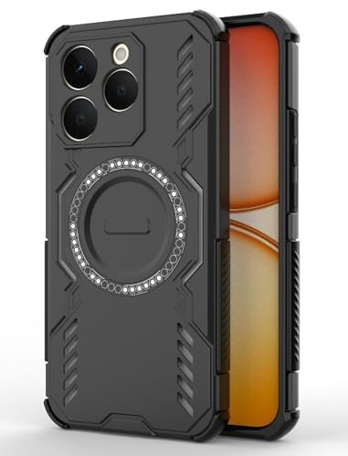 Image of Back Cover Case for Realme 15T 5G | 360 Protection Mobile Phone Case Mag-Safe | Camera Protection | Back Cover for Realme 15 T 5G / Realme 15T 5+G - Black TPU+PC