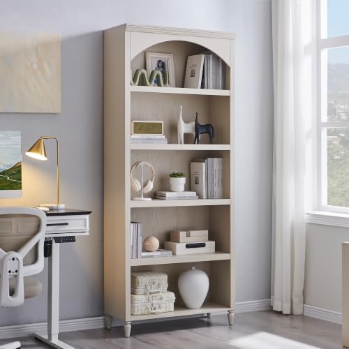 Image of IFBUY 76 inch Arched Bathroom Storage Cabinet, Large Arched Cabinet, Cream