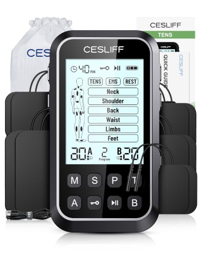 Image of CESLIFF Dual Channel TENS Unit 3-in-1 Muscle Stimulator Machine with 36 Modes & 20 Levels for Shoulder, Back, Neck, Sciatica Pain Relief