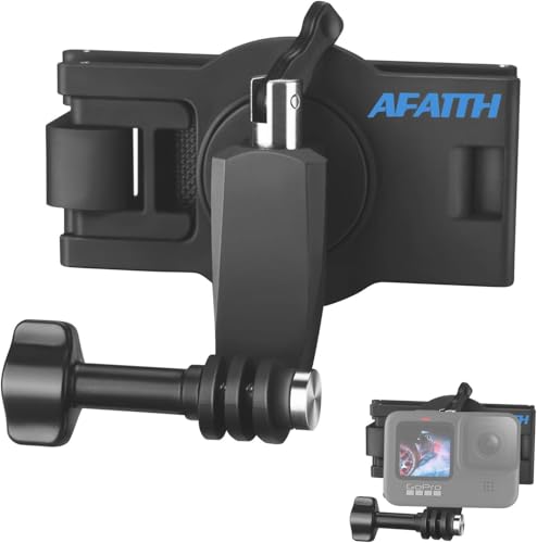 AFAITH Support de Clip de Fixation de la Bandoulière de Sac à Dos Réglable à 360 ° pour GoPro Hero 12/11/10/9/8/7/6/5/4 Black, OSMO Action, Xiaoyi 4K et...