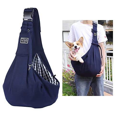 Transportín plegable para mascotas con correa para el hombro bolso azul oscuro perros gatos 5