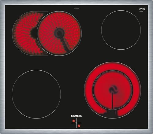 Foto von Siemens EQ110KA1Z iQ100 Herd-Glaskeramik-Kochfeld-Kombination (herdgesteuert), 59,4 cm breit, Induktions-Kochfeld rahmenlos - Made in Germany, Schnellaufheizung, 3D-Heißluft - Backen auf 3 Ebenen