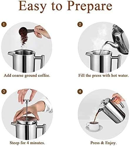 Stainless Steel Coffee & Tea Maker, Makes 8 Cups - Portable Thermal Coffee Makers For Home, Camping, Traveling(1L)