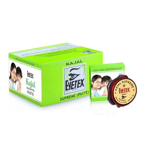 Eyetex Kajal Supreme Paste, Black, Pack of 10, Baby-Safe, All Natural Kajal, Skin-Friendly, Cooling Effect on Eyes, Popular for over 80 years, Vegan - Image 4