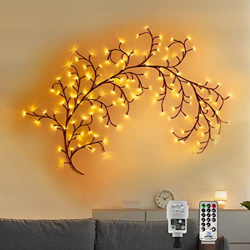 CERIAL Weihnachten Beleuchtete Weidenrebe Baum Lichter für Raum, 8Ft...