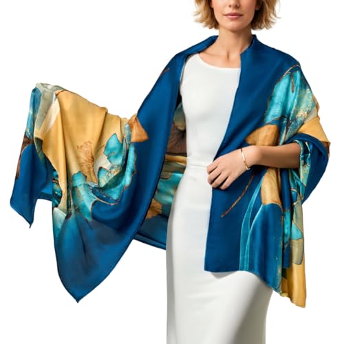 Elegant Silk Floral Scarf Shawl
