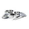 Camco 7 Piece Stainless Steel Cookware Nesting Pots and Pans Set w/Lids, Detachable Handles & Storage Strap for Camping, Tailgating, and RV #1