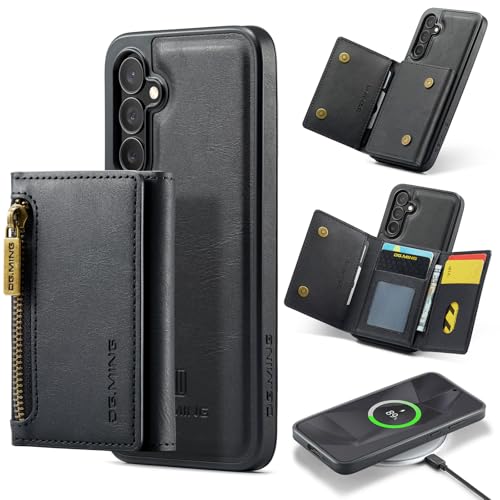 Couverture boîtier téléphone Samsung Galaxy S24 FE étui protection portefeuille magnétique noir