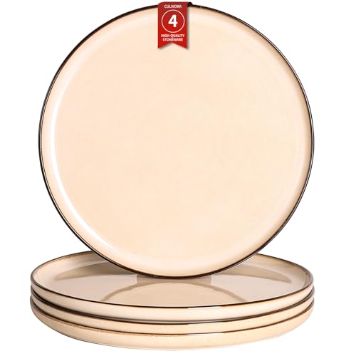 CULIVORA Dinner Plates Set of 4: Ceramic 10.7 Inch Handmade Reactive Glaze Stoneware Plates for...