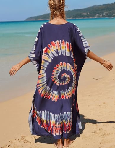 Image of NFVNKJ Women's Plus Size Beach Lounge Kaftan Maxi Dress Swimsuit Coverup for Women