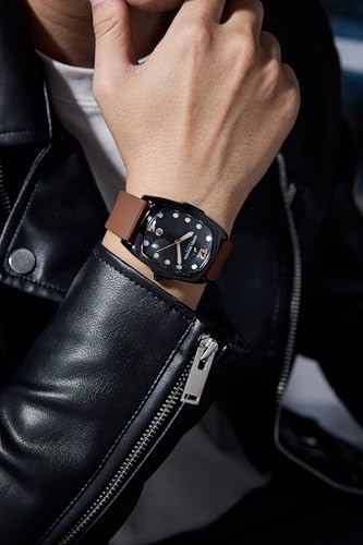 Image of Daniel Hechter Paris Cite Collection Analog Watch for Men with Square Dial, Magnifier Dome Glass, Date Display, Quartz Movement and Silicone Strap - DHM1017