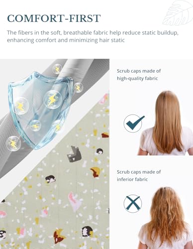 Image of Scrub Caps for Women with Buttons, Classic Surgical Caps