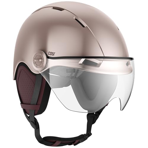 CASR Style - Casco de Estilo Urbano para Bicicleta y Patinete eléctrico - Visera Transparente y Almohadillas extraíbles - Comodidad óptima para Hombre y Mujer - Color Rosa - Talla M