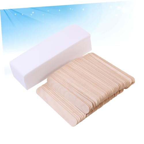 Beaupretty 100piezas Palitos De Papel Para Depilación Bandas Depilatorias De Papel No Tiras De Cera Depilatoria Desechables Para Cuerpo y Cara Con Depresor Lingual y Varillas De Cera