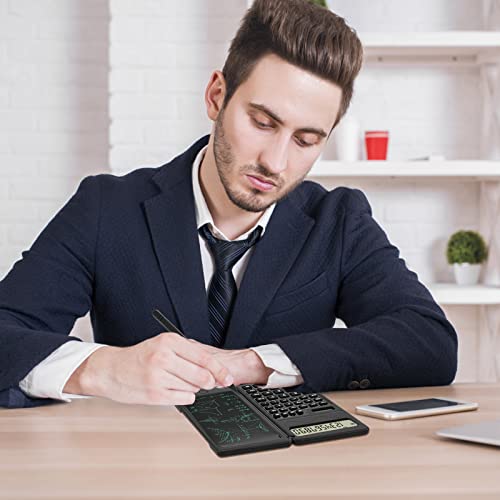 Image of EooCoo Scientific Calculator with Erasable Writing Board Notepad,Office Desk Calcultors Portable,10-Digit Large Display,Solar Battery,Suitable for College School Students,Office Desk Accessories-Black