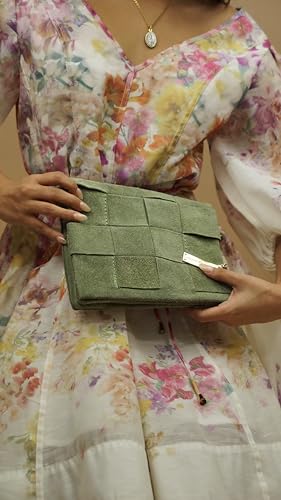 Premium Italian Leather Handmade in Florence, Italy. Suede Crossbody Bag for Women with a Detachable Strap Made in Italy4