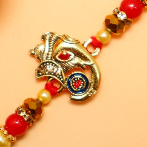Image of JAIPUR ACE Elegant Blue inchBRO inch Designer Rakhi Gift Set with Greeting Card and Roli Chawal Pouch, Premium Brother Rakhi, Festive Raksha Bandhan Gift for Brother, Traditional (Pure Bond Rakhi)