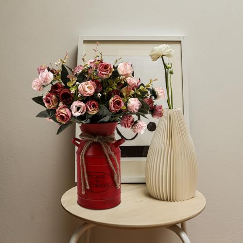 Cubo de hierro UKCOCO con asa reforzada para composiciones florales de interior 6
