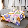 Erosebridal 60S 70S Floral Quilt Set Queen Size Colorful Hippie Flowers Bedspread Set for Kids Boys Girls Retro Groovy Daisy Bedspread Sets Funky Bohemian Aesthetic Coverlet Set Rustic Style Decor #2