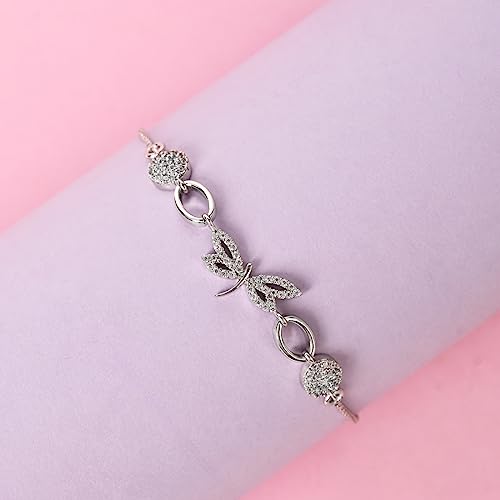 Image of Clara 925 Pure Silver Dragonfly Hand Bracelet, Adjustable, Anti Tarnish, Swiss Zirconia Gift for Women and Girls