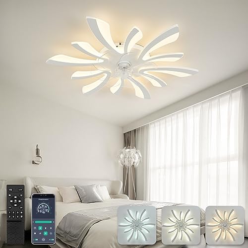 Lampadario Con Ventilatore Da Soffitto Moderno 40W LED – Telecomando, 6 Velocità, Motore DC Reversibile (Nero) - 2