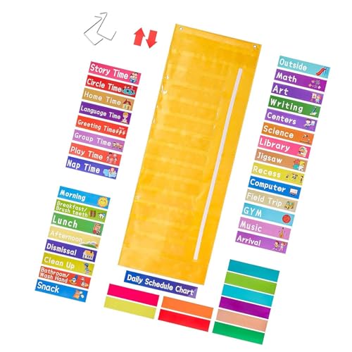 shamjina Gráfico de bolso de programação diária Gráfico de sala de aula Fácil de usar, decoração Bol