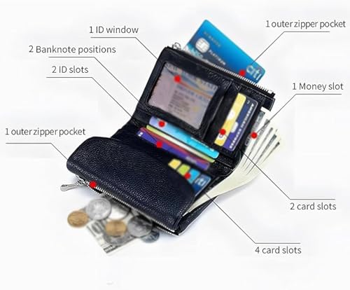 Wallet, Unisex Soft Pebble Leather Wallet, Women's Foldable, Large Capacity(White)3