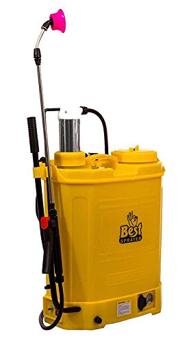 Ashwini Enterprises 2 in 1 Hand Cum Battery Operated Knapsack Garden Sprayer BS-21 Plus (Capacity: 16 LTR) with SS Barrel (AE-003)