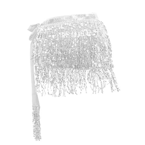 JEWEDECO Hip Scarf Waist Wrap Skirt Sequins and Tassels for Belly Dancing and Performance Comfortable Fit for All Eye-catching Costume Accessory for Parties and Festivals