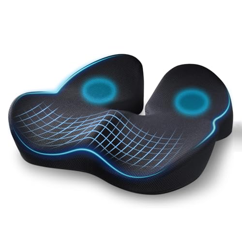 Warmiehomy Coccyx Cushion for Tailbone Pain, Memory Foam Seat Cushion, X Large Seat Cushions for Sciatica Pain Relief, Office Chair Ergonomic Cushions, Gamming Chair, Car Seat, Wheelchair