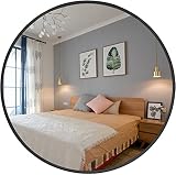 HofferRuffer Round Mirror, Circle Hanging Mirror, Metal Frame Wall Mounted Mirror for Home Bedroom,
