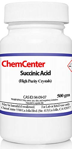 Succinic Acid, Crystals, High Purity, 500 Grams