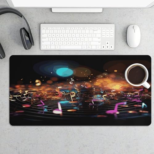 Colorful Music Notes Desk Mat Non-Slip Large Mouse Pad miniatura 5