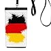 Germany National Flag Map Pattern Phone Wallet Purse Hanging Mobile Pouch Black Pocket