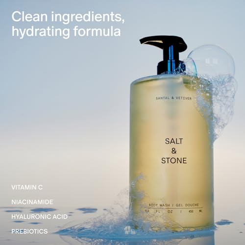 Salt & Stone Body Wash with Antioxidants for Deep Moisture | For Women & Men, Sulfate, Paraben, & Dye Free, Leaving Skin - Additional View