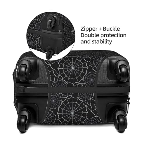 Spider Web Black Print Luggage Cover For Suitcase,Washable Elastic Travel Suitcase Protector With Zipper Closure And Bottom Buckle – Fits 18-32" Luggage-Small2