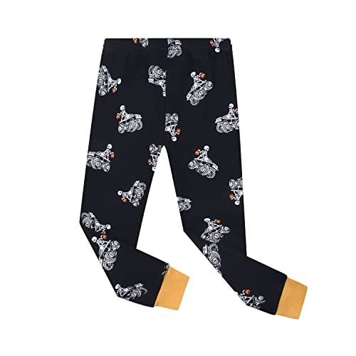 Benaive Boys Halloween Pajamas Glow In Dark Skeleton Pjs 100% Cotton Kids Sleepwear Long Sleeves Size 7 Years - image 4