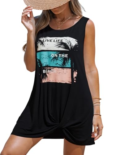CUPSHE Women's Swimsuit Coverup Sleeveless Print Twisted Beach Cover Ups