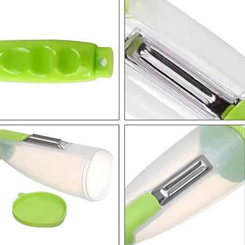 Kitchen Peeler Slicer With Container - Carrot Peeler With Container Included - Effortlessly Peel And Store Your Veggies - Ergonomic Design For Comfortable Grip #TOP4