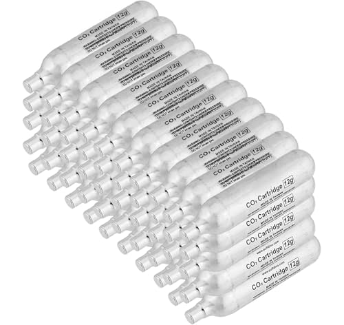Lancer Tactical 50 Pack (50 Counts) High Grade 12 Gram CO2 Airsoft Cylinder 12g CO2 Cartridge CO2 Tank 50 Pack for Pellet Guns, BB Guns and Airsoft Guns