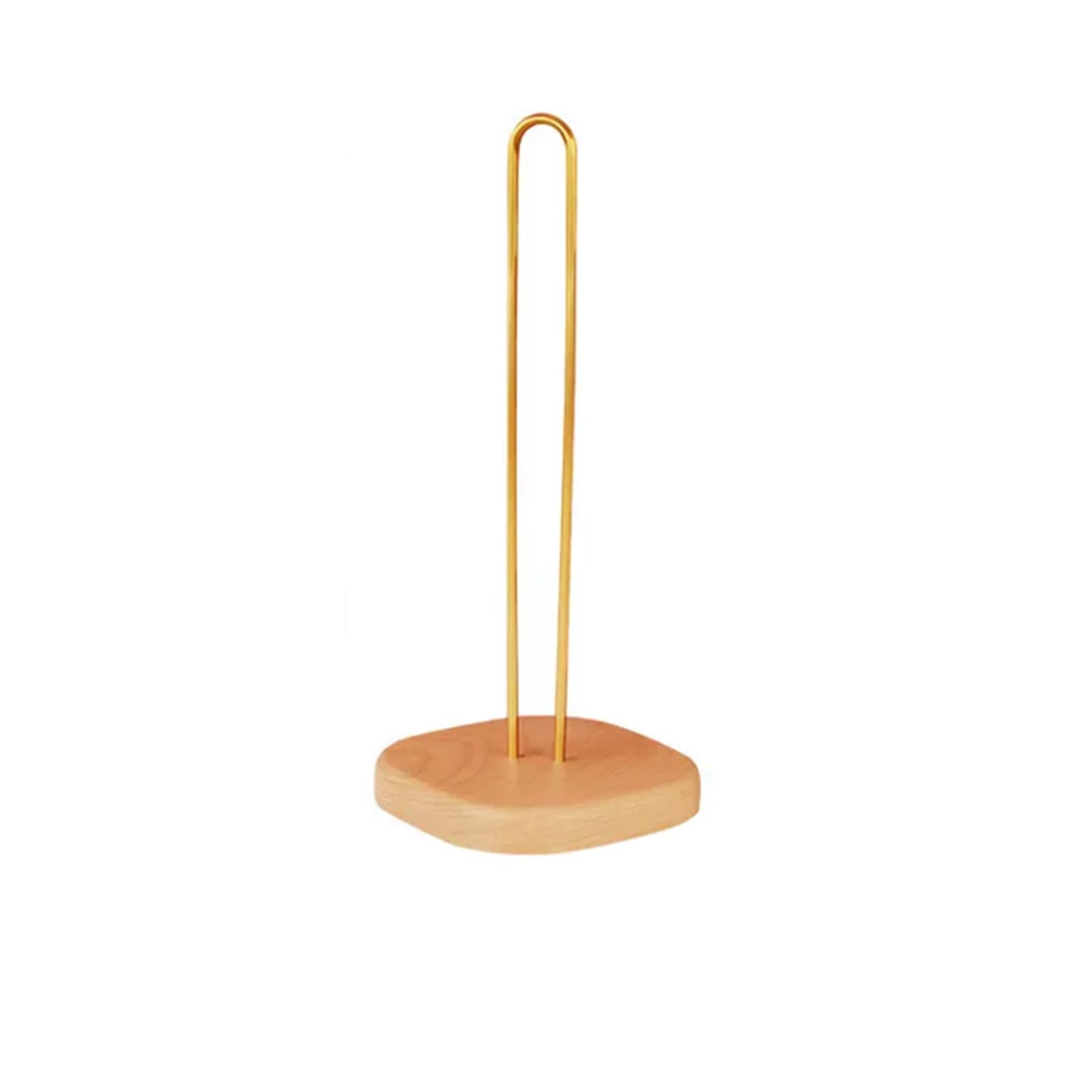Bfndsseou Gold Toilet Paper Roll Holder, Wood Base Paper Towel Stand