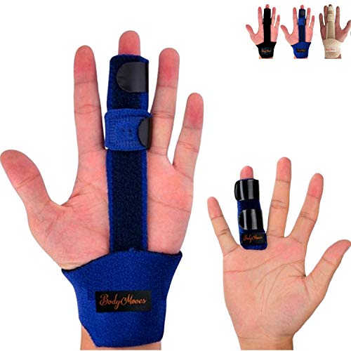 BodyMoves Finger splint and Finger extension splint trigger finger mallet finger broken finger post operative care Finger knuckle immobilization injury (aqua blue)