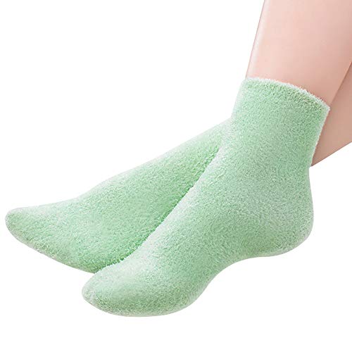 Codream Gel Spa Moisturizing Socks Whitening Exfoliating Green Mask Moisturizing Socks for Dry Cracked Heels Repair Treatment Skin Care Fits Most Women Size
