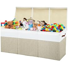 Large Toy Box Chest,Toy Storage Organizer,Storage Bins with Lids,Stuffed Animal Storage,Toy Bins for Kids,Toddlers,Baby,Girls,Nursery,Living Room,playroomBeige
