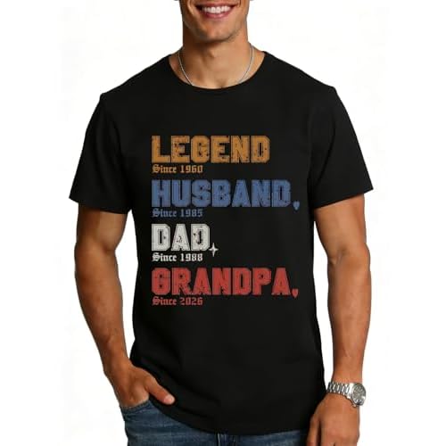 Custom4U Custom T Shirts for Dad Shirt with Custom Kids Name Personalized Anniversary Birthday Gifts XS-4XL 03-legend 1